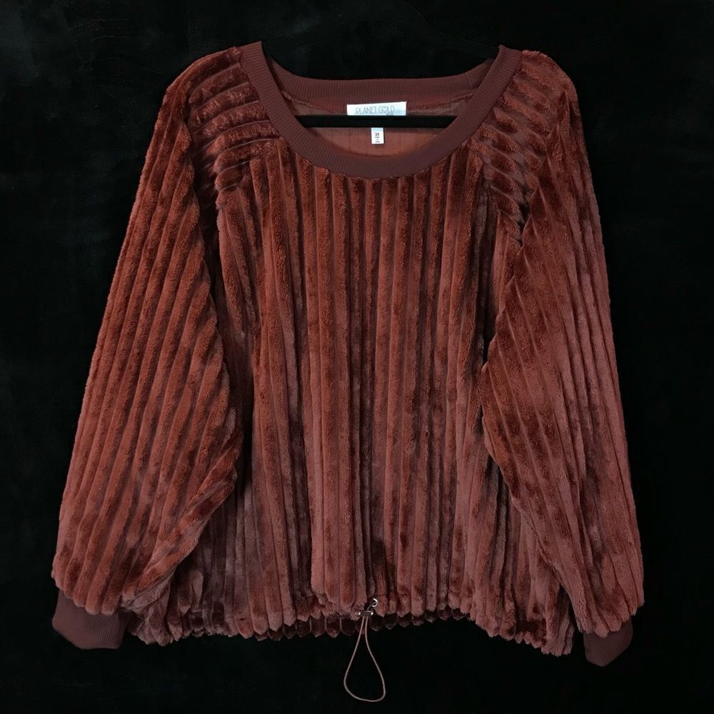 Nordstrom Planet Gold Luxurious Sweater, pull tie bottom to adjust length NWT 3X